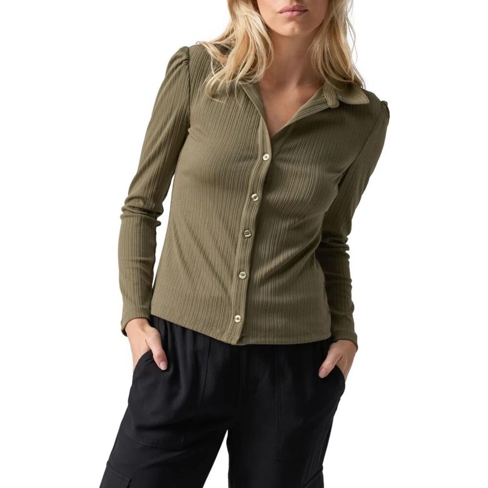 $85 New Sanctuary Nordstrom Candy Knit Shirt- Green - Small
